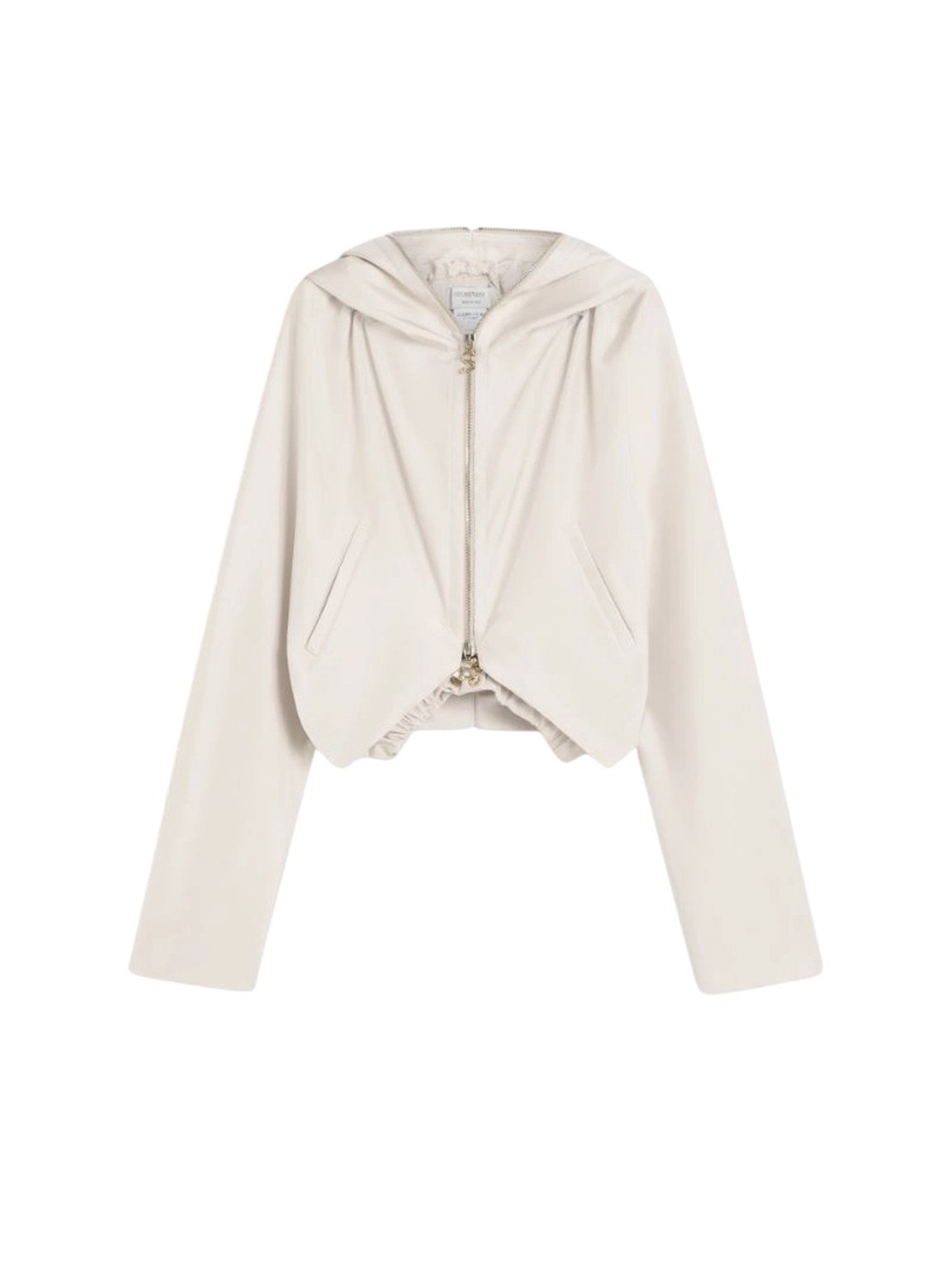 Sportmax Silk Kimono Jacket With Hood And Pockets In Metallic