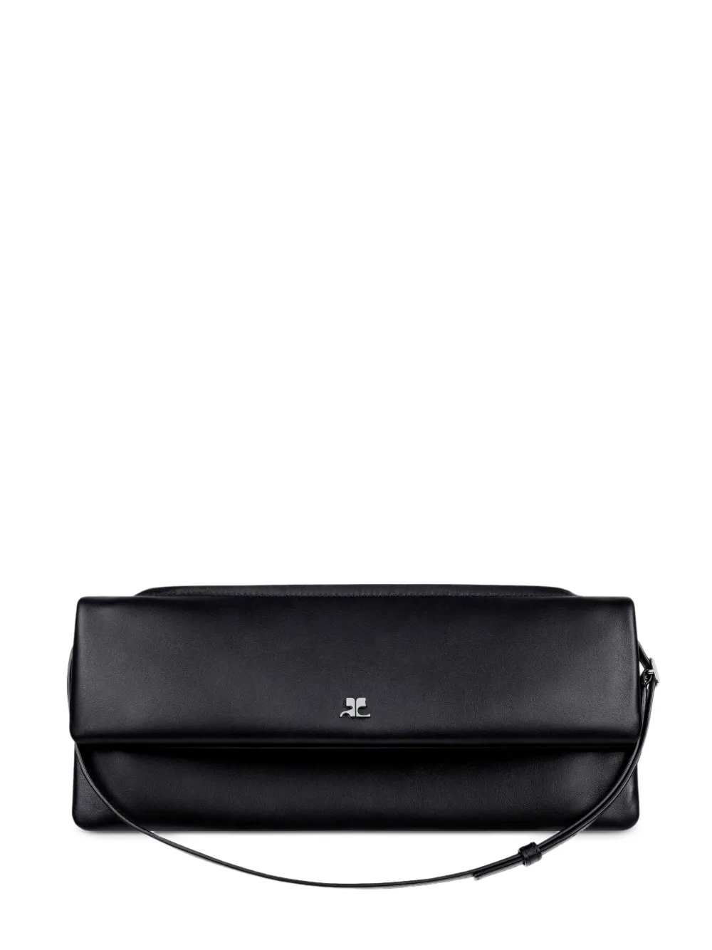 Courrèges Rectangular Shoulder Bag Adjustable Strap In Black
