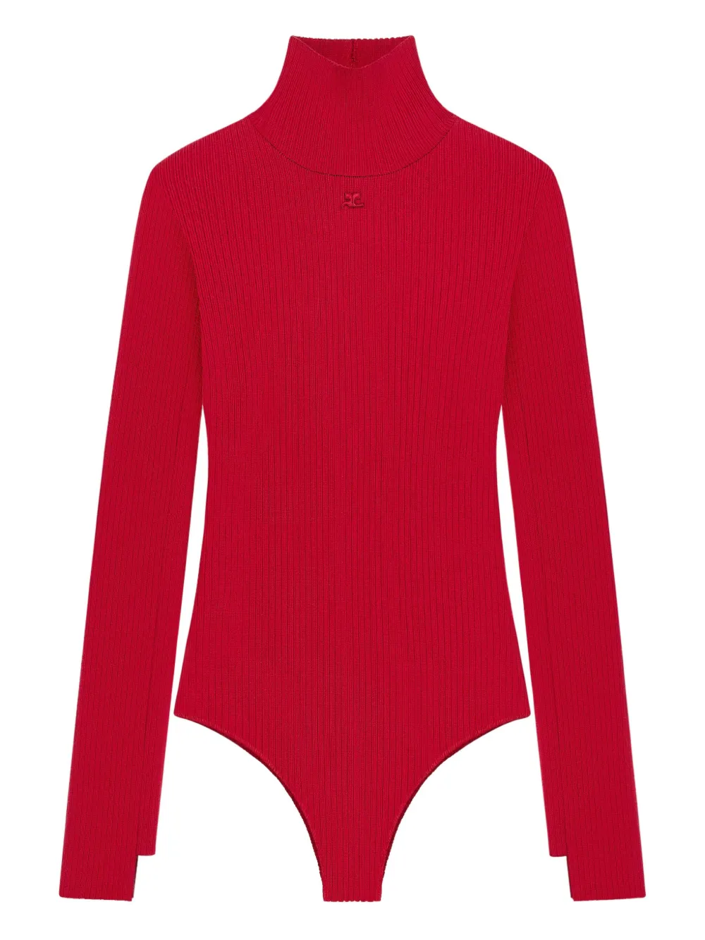 Courrèges Courreges Women Stand-up Collar Bodysuit In Red