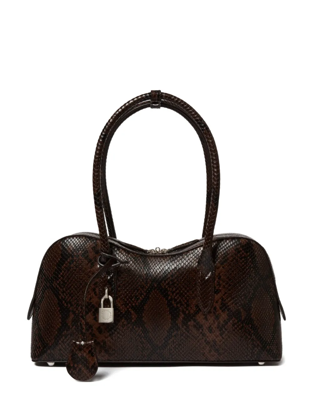 Stella Mccartney Stella Ryder Medium Snake-effect Faux Leather Shoulder Bag In Brown
