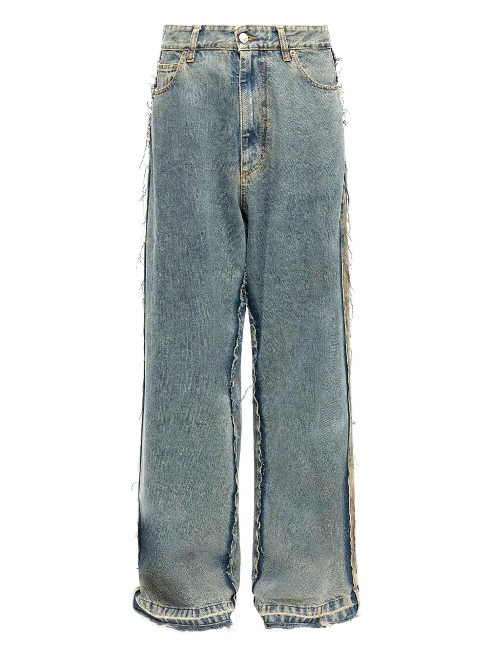 Mm6 Maison Margiela Wide Leg Jeans Woman Blu In Blue