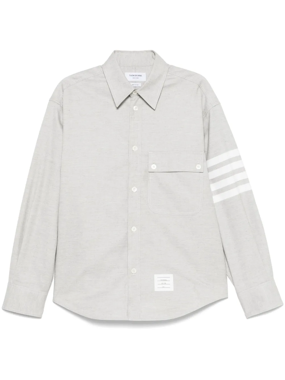 Thom Browne Oversized Cotton Shirt Contrast Stitching In White