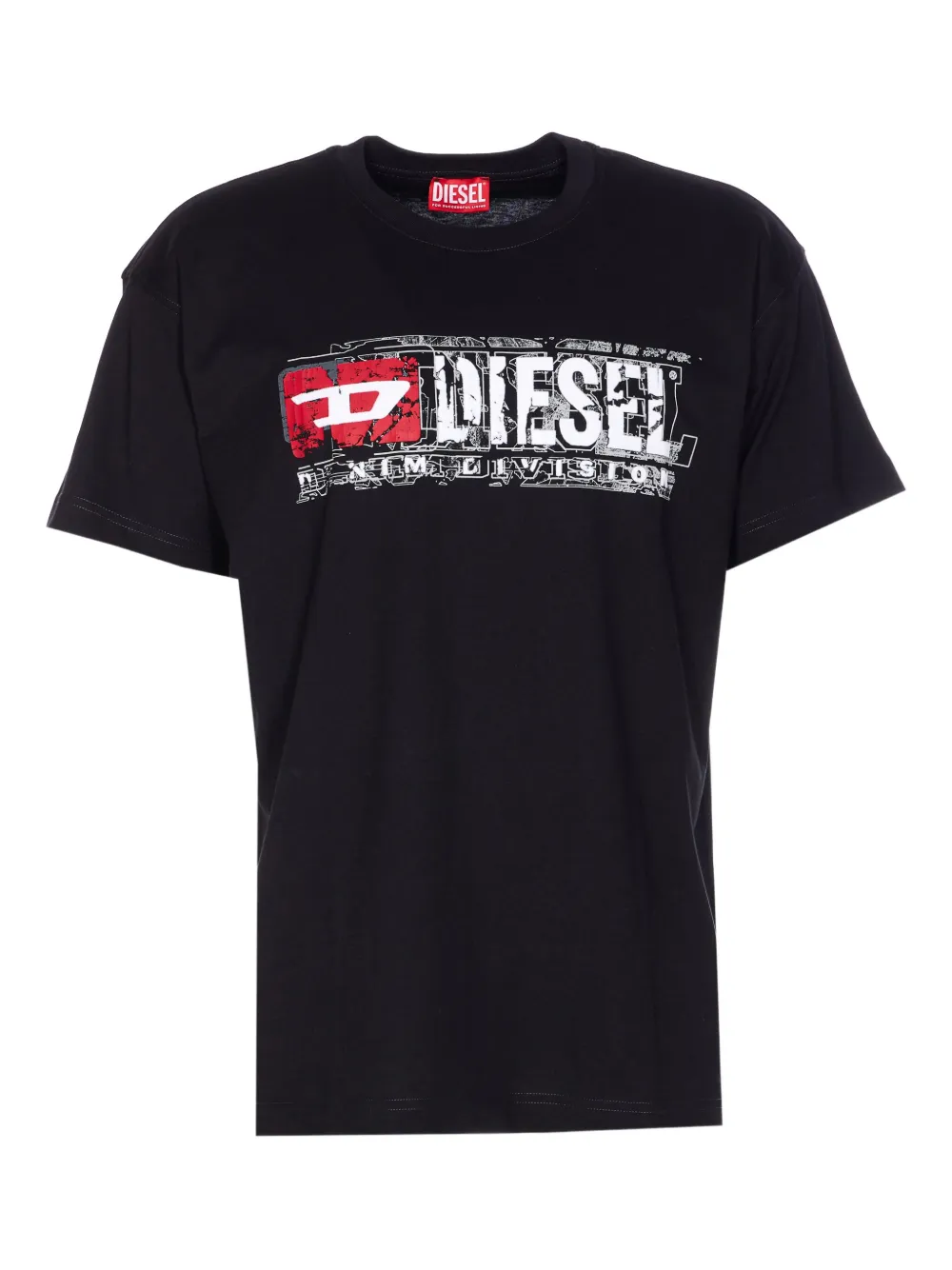 Diesel Men Crew-neck T-shirt With Print In Blue