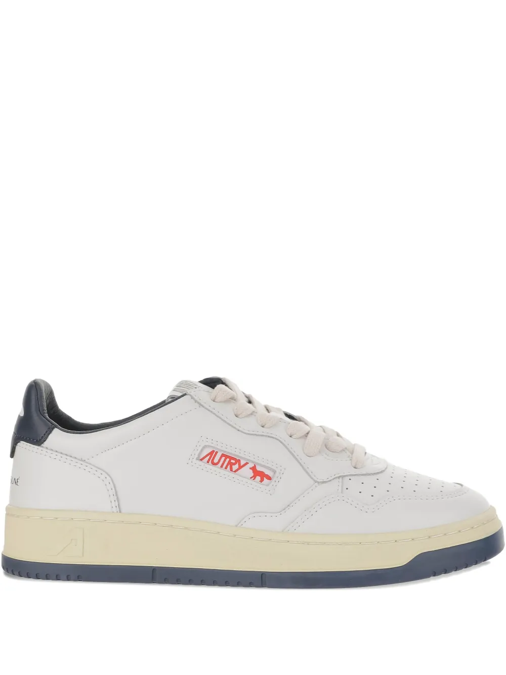 Autry X Maison Kitsune Medialist Low Sneakers In White