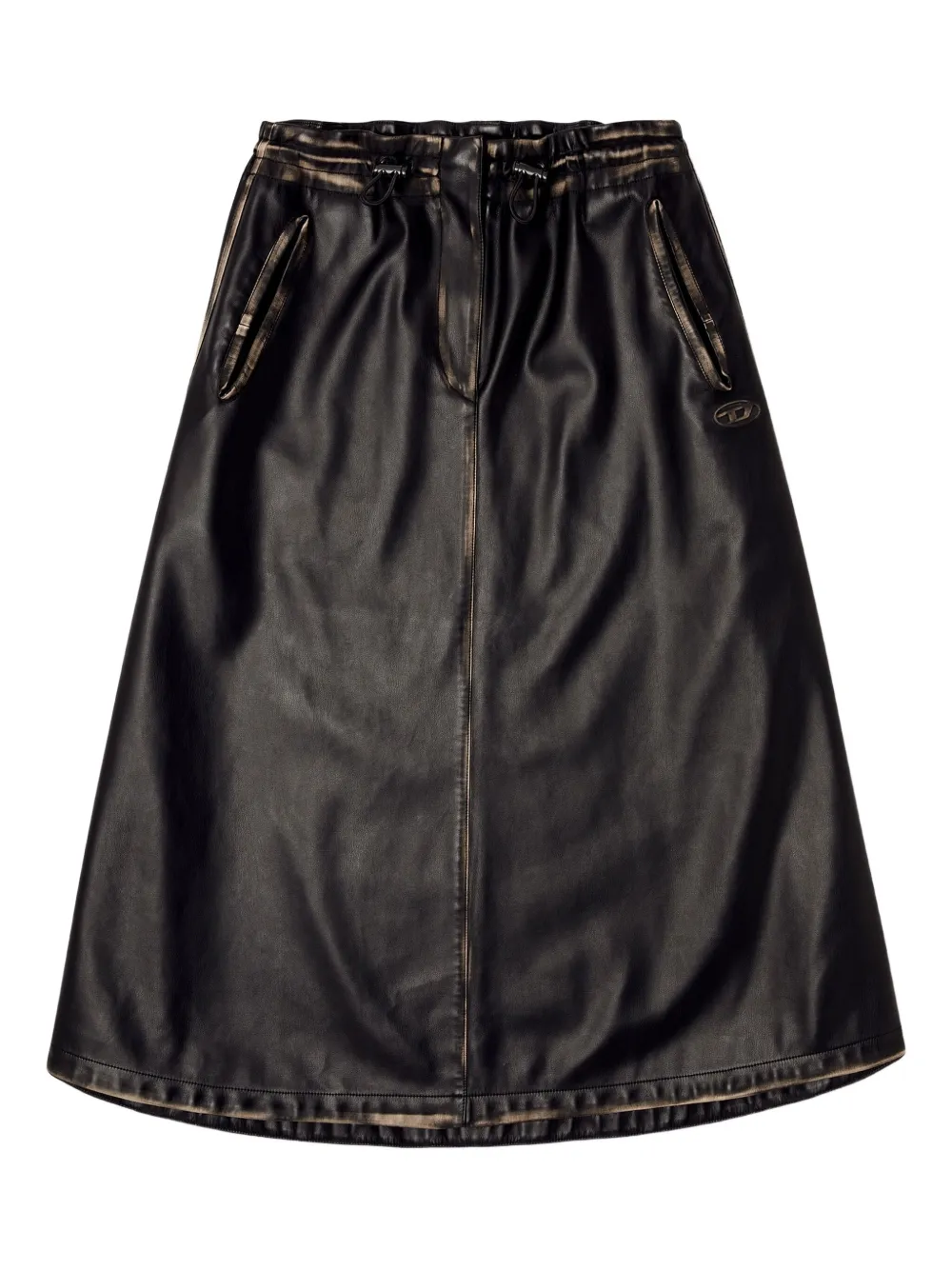 Diesel Women O-blivion Midi Skirt With Elastic Waist In Black