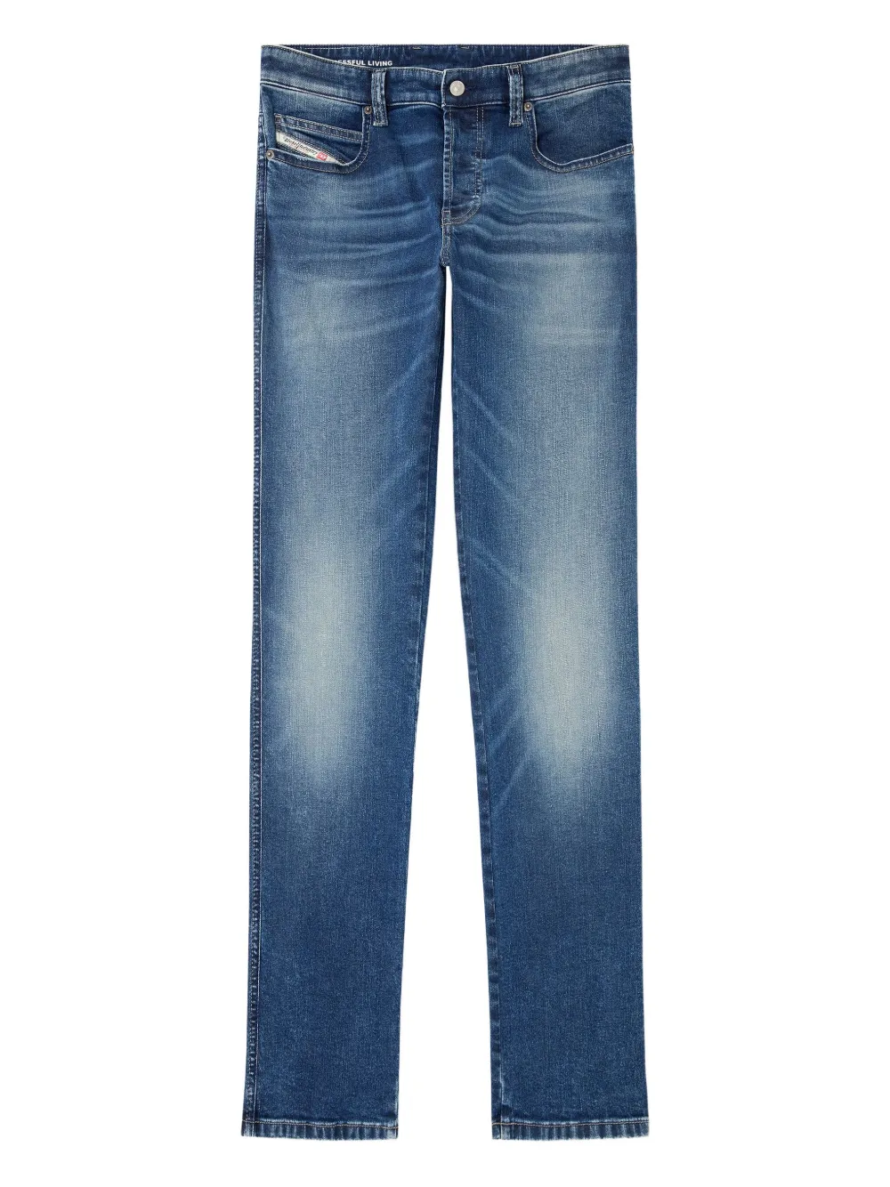 Diesel Classic Straight-leg Jeans With Medium Blue Wash In Blue