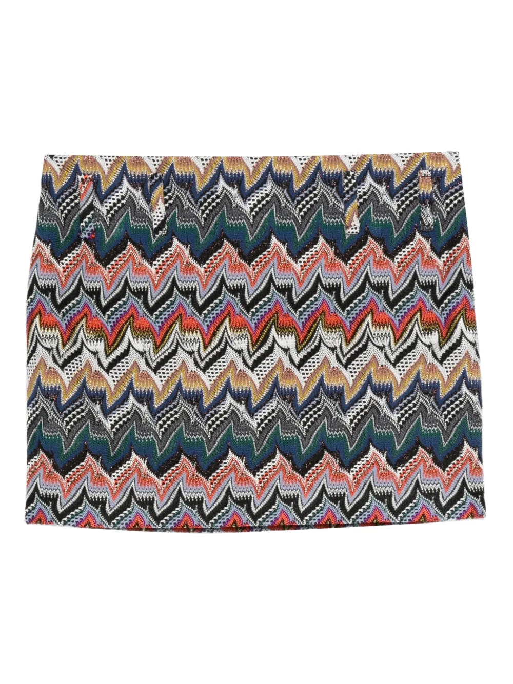 Missoni Chevron Pattern Mini Length Skirt With Belt In Multi