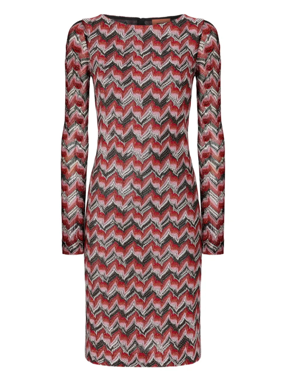 Missoni Chevron-pattern Long-sleeve Midi Dress In Multi