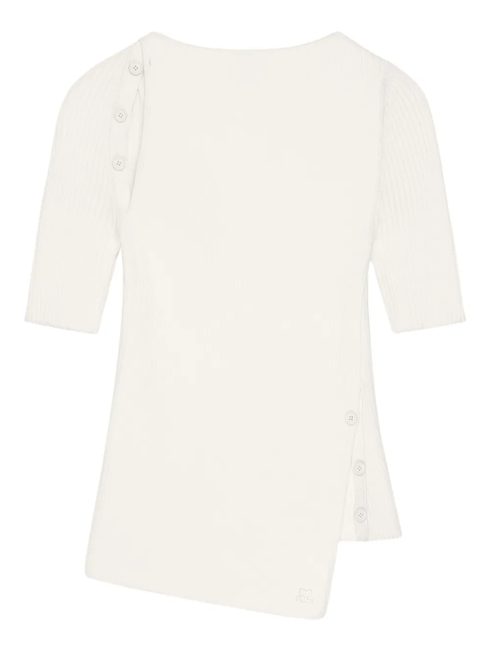 Courrèges Courreges Women Ribbed Top With Cut-out Detail In White