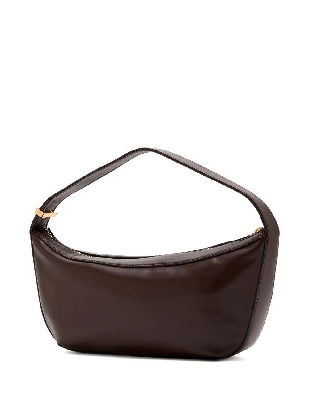 Staud Demy Leather Shoulder Bag With Adjustable Strap In Brown