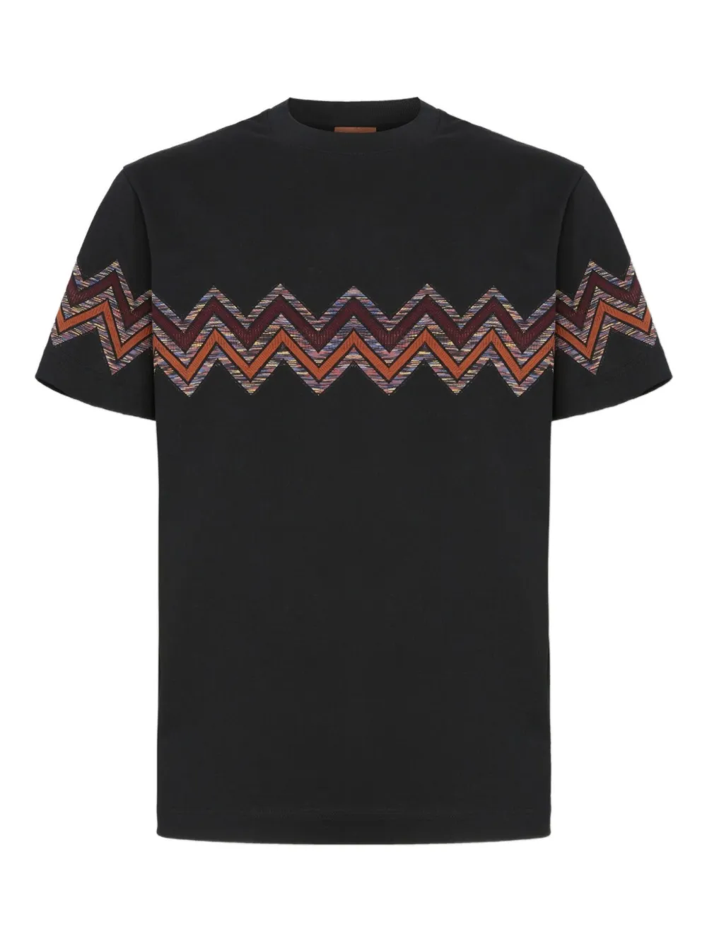 Missoni Zigzag Chevron Pattern Crew Neck T-shirt In Black