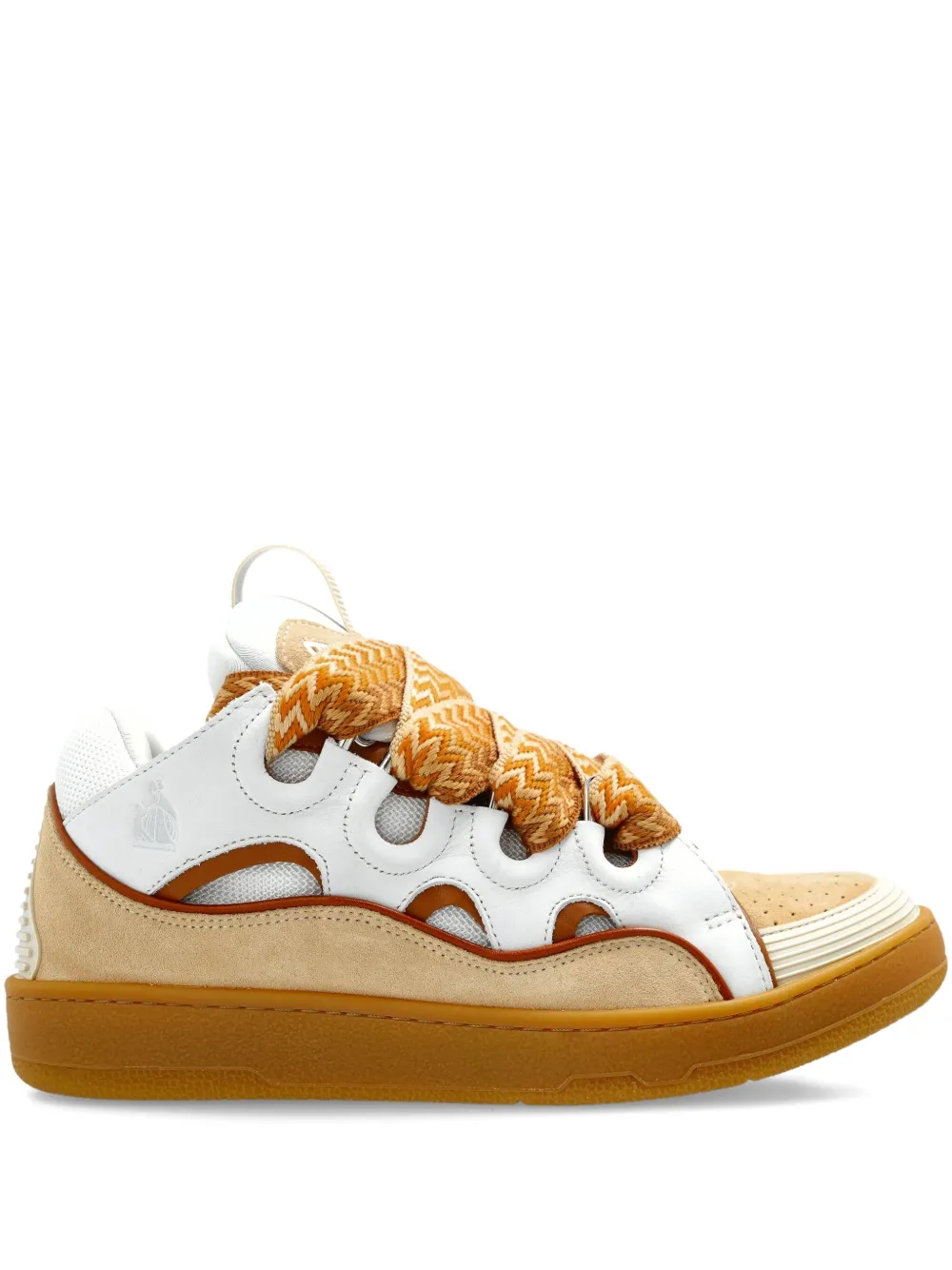 Lanvin Curb Leather Sneakers In White