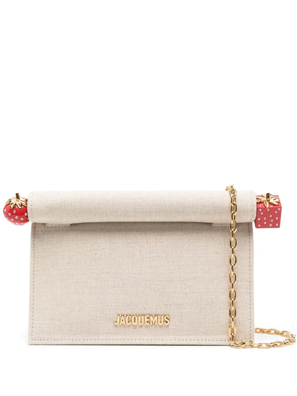 Jacquemus Chain Clutch In Gray