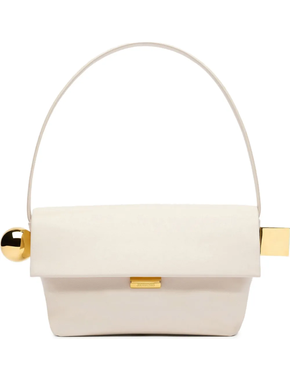 Jacquemus Leather Shoulder Bag With Buckle In White