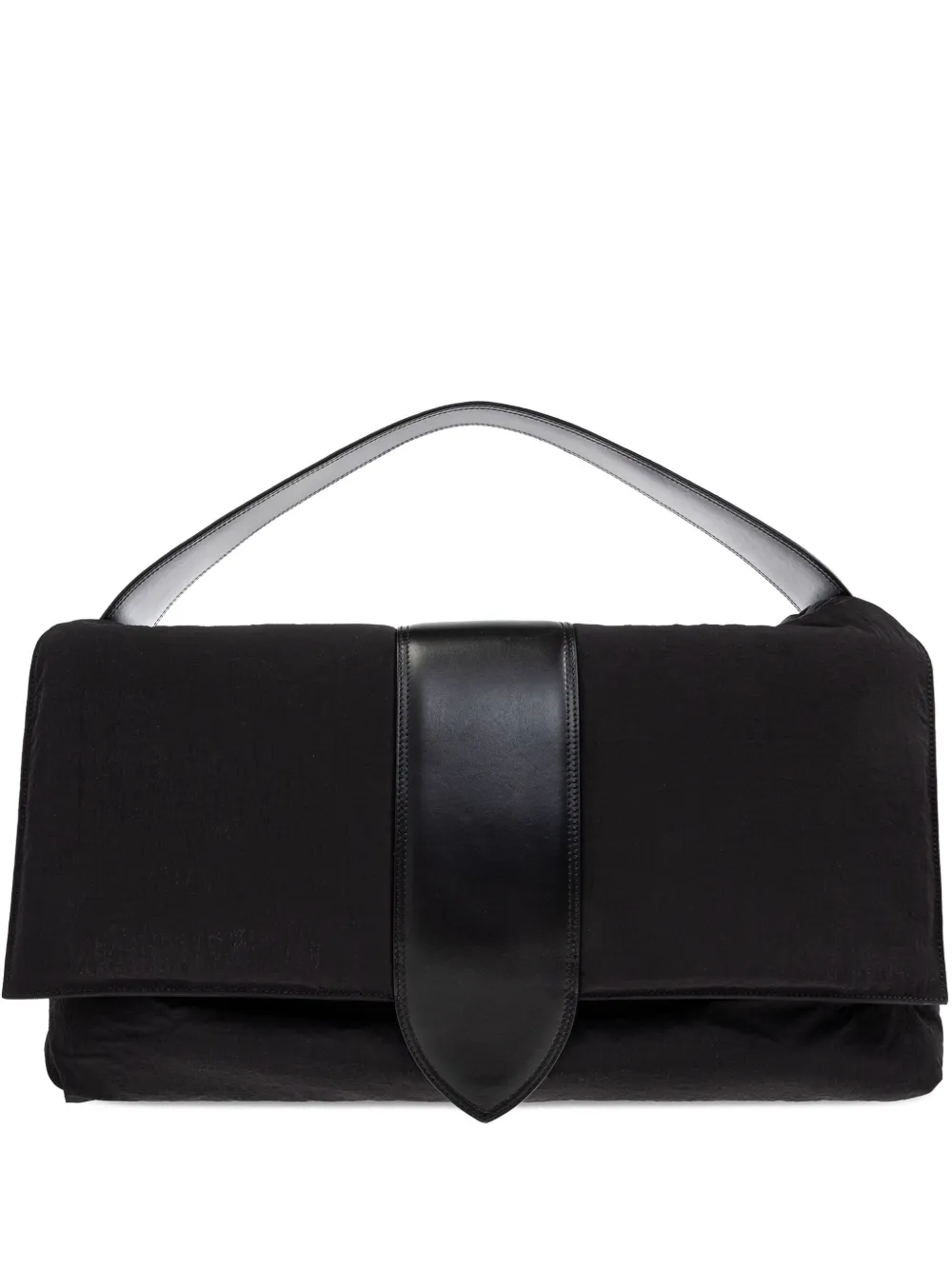 Jacquemus Padded Tote Bag With Leather Trim In Black