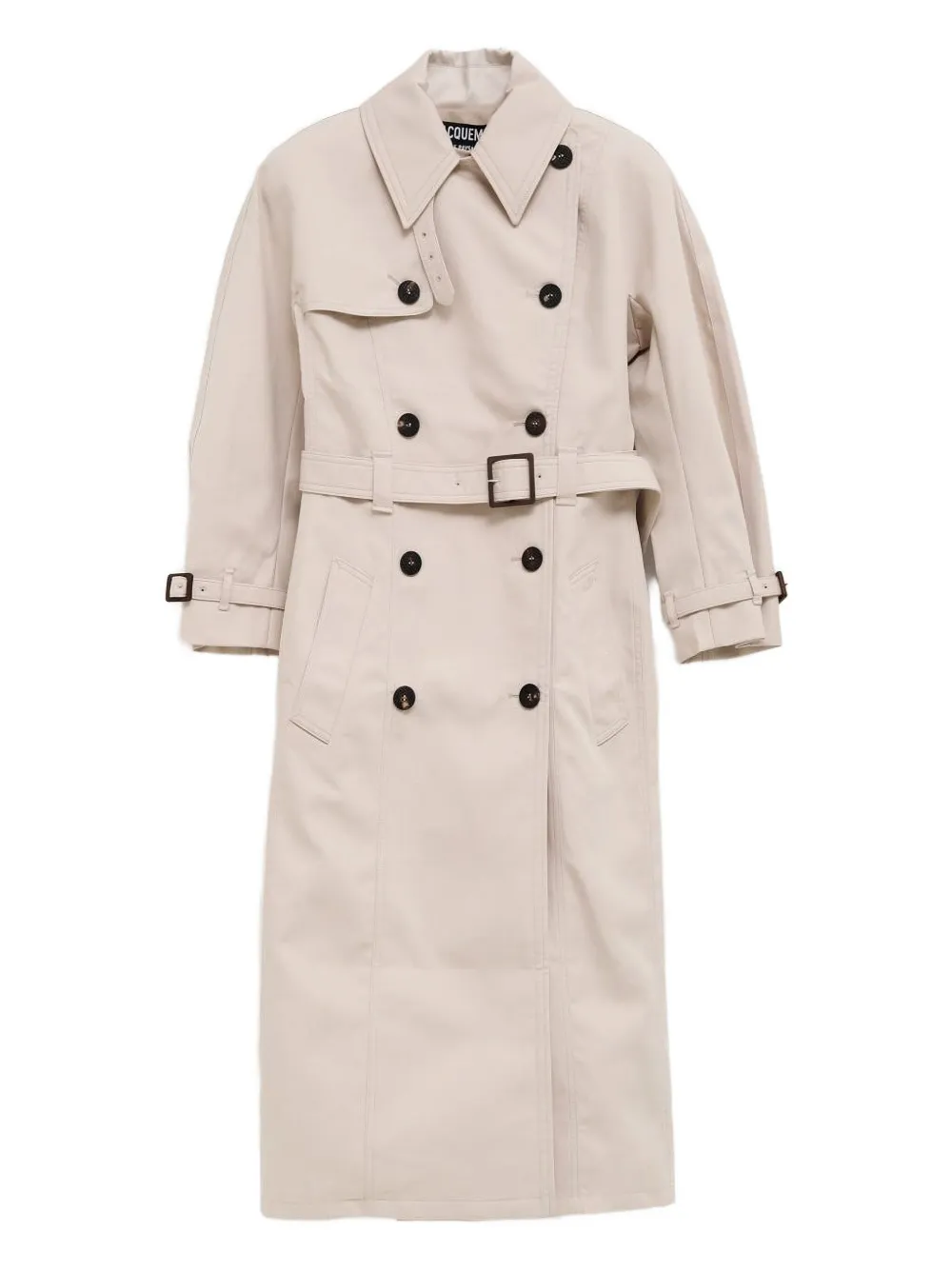 Jacquemus Double-breasted Trench Coat With Belt In Neutral