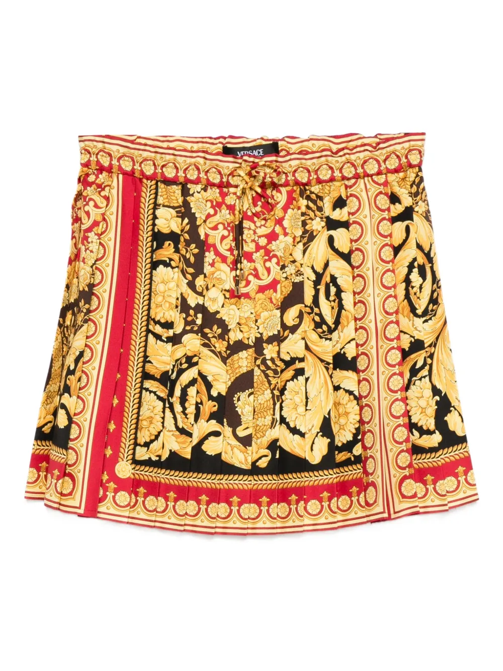 Versace High-waisted Flared Skirt Baroque Print In Multi