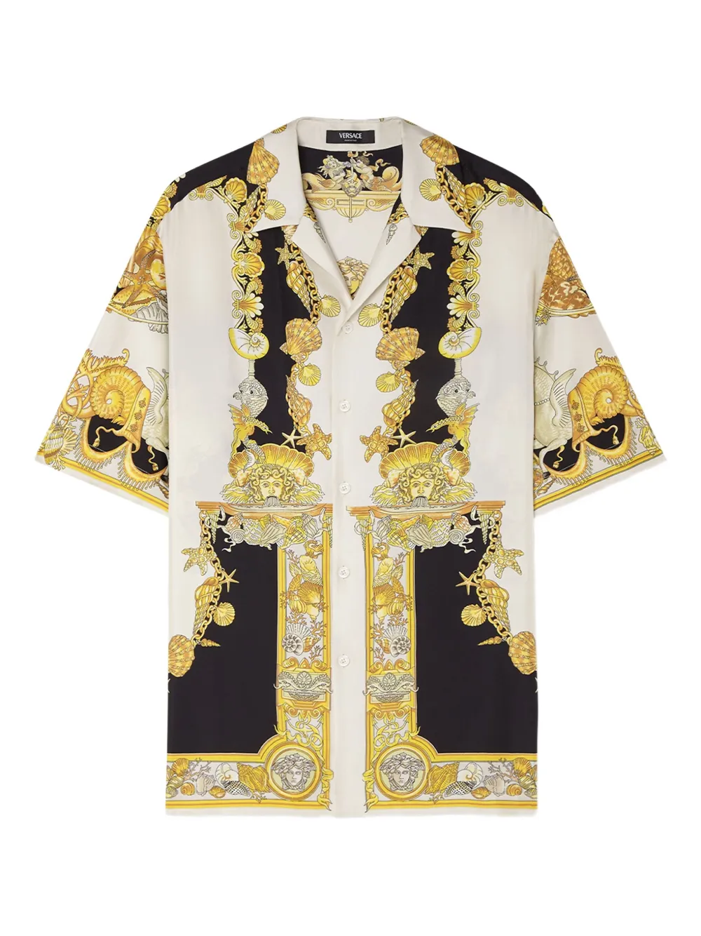 Versace Coral Theatre Print Shirt In Multi
