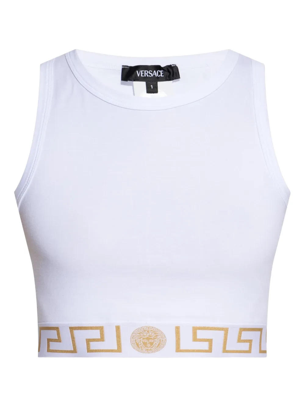Versace Greek Tank Top In White