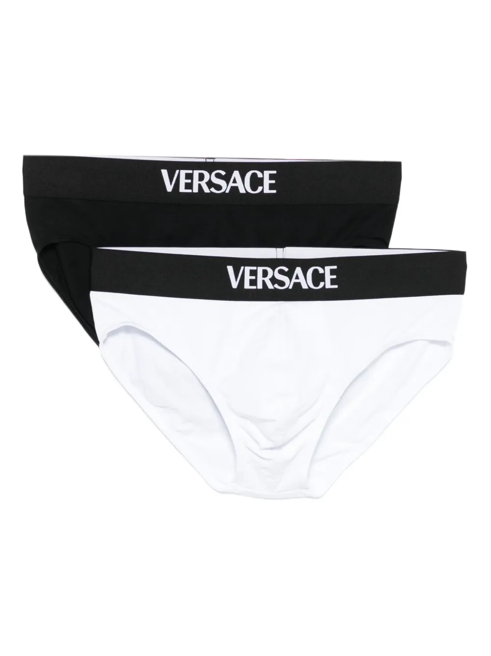 Versace Set Of 2 Boxer Briefs With Logo Band In Black
