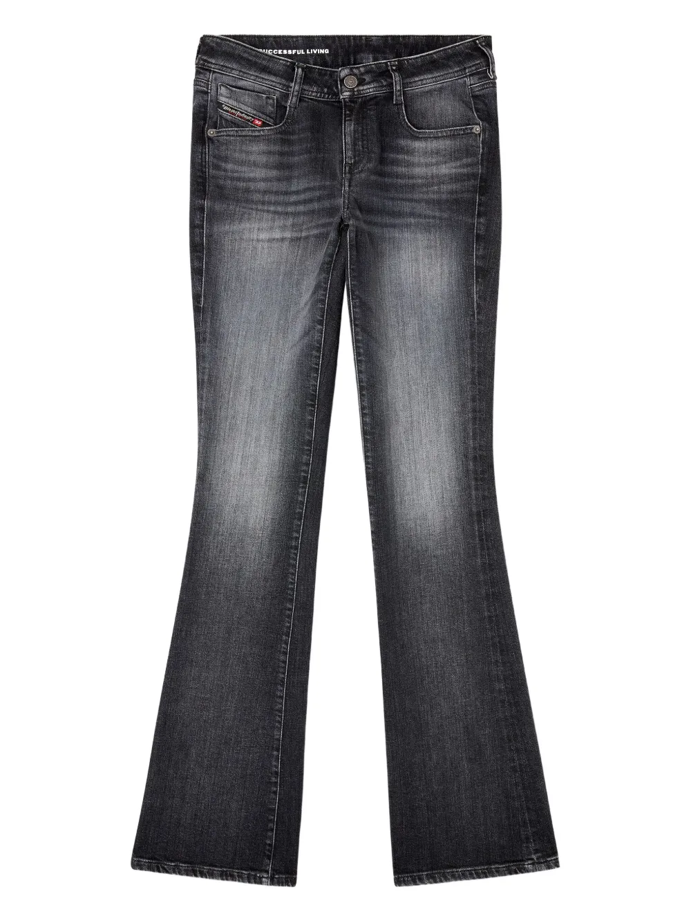 Diesel Womens 02 1969 D-ebbey Boot-cut Denim Jeans In Gray