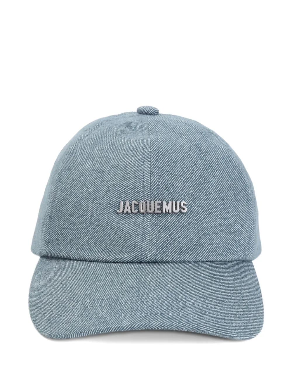 Jacquemus Gadjo Denim Baseball Cap With Logo Plaque In Blue