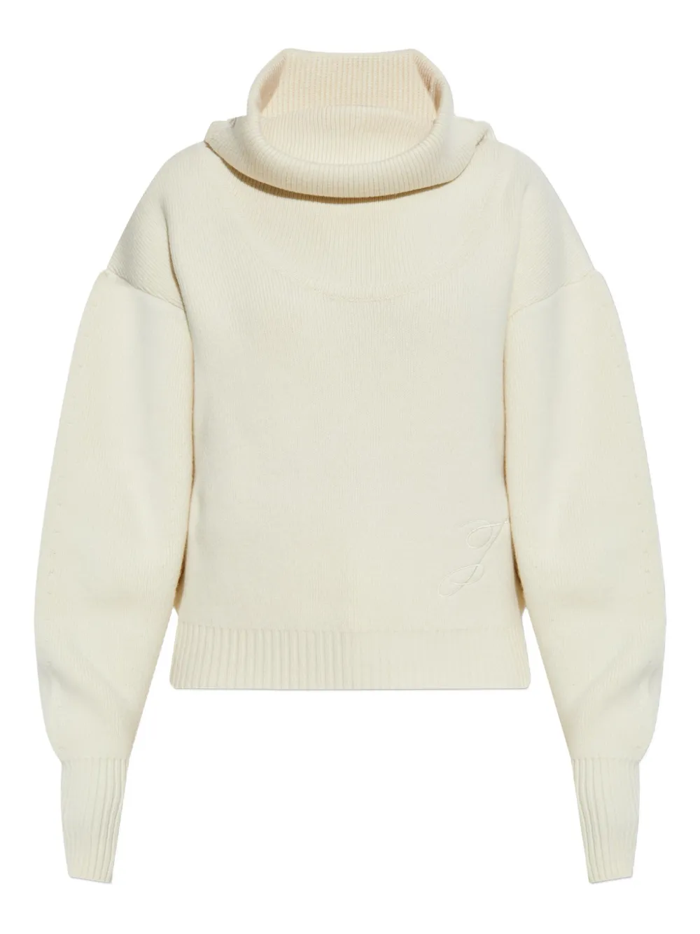 Jacquemus Off White Virgin Wool La Maille Pallone Pullover In White