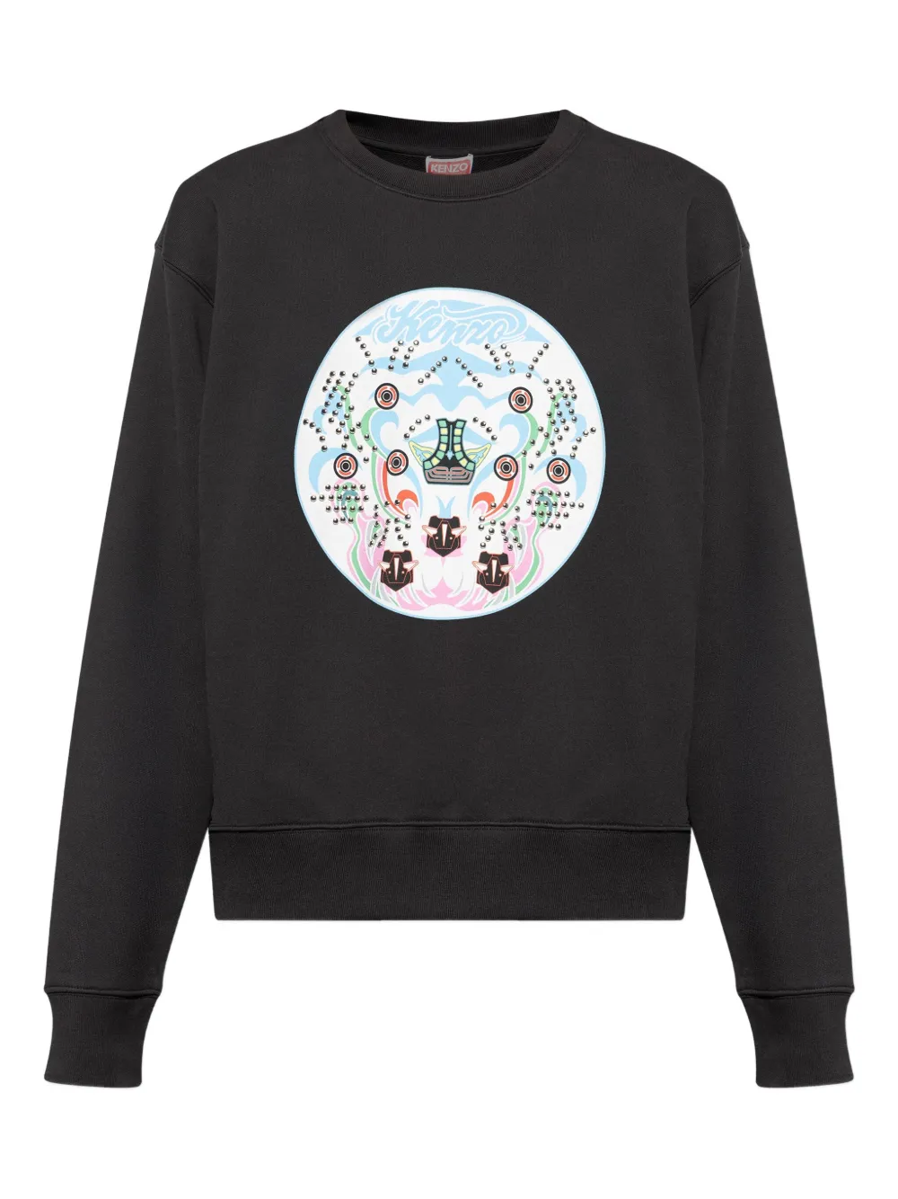 Kenzo Embroidered Sweatshirt With Crew Neck And Long Sleeves In Black