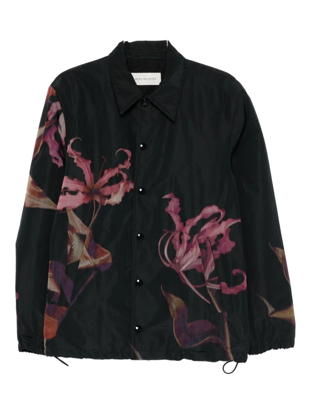 Dries Van Noten Vorries 2069 M.w. Jacket Floral Print In Black