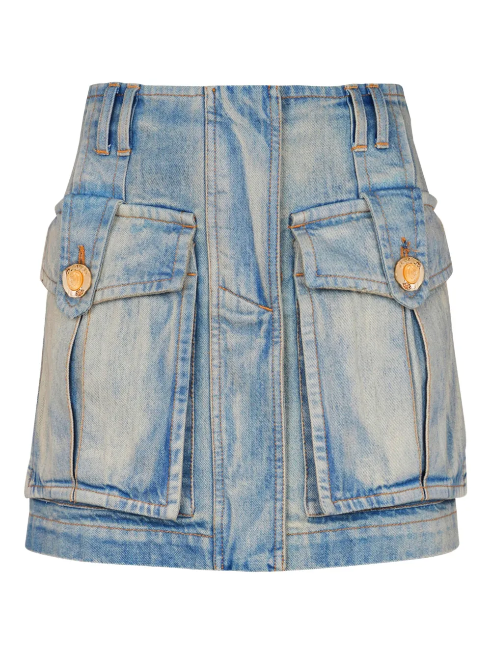 Balmain Women Belted Skirt In Blue