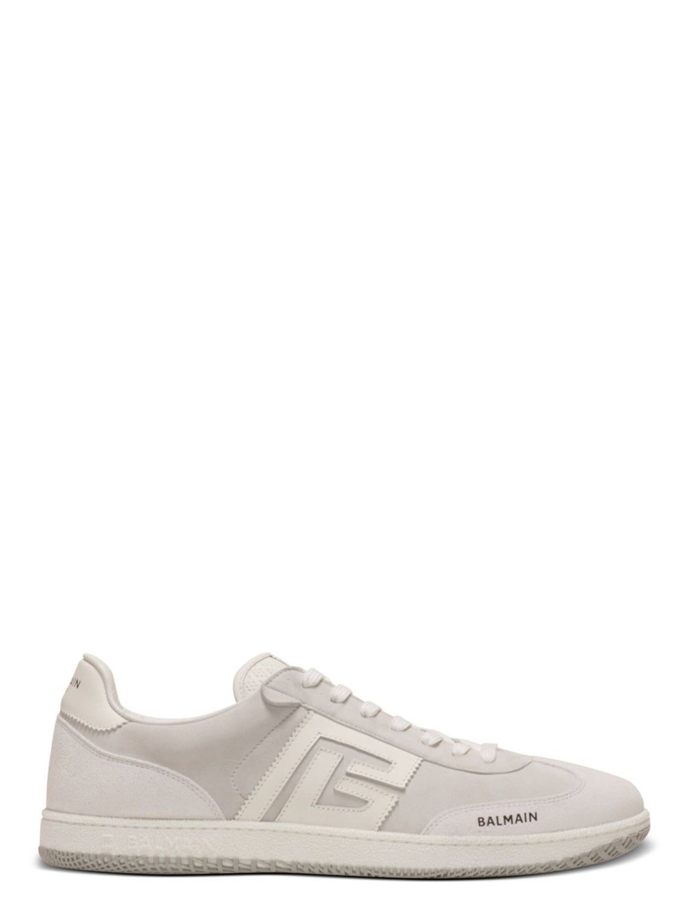 Balmain Swan Sneakers In Suede And Smooth Leather In White