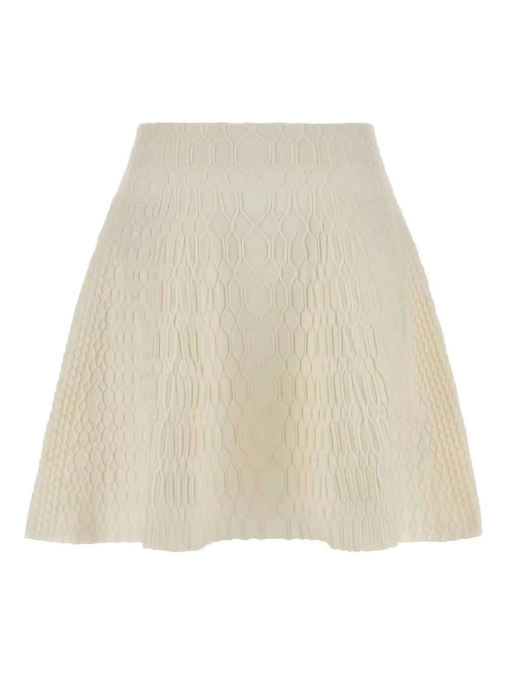 Balmain Crocodile Texture Flare A-line Skirt In Nude