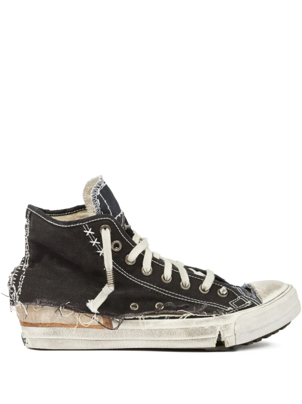 Maison Margiela High-top Sneakers With A Worn-look Finish In Multi