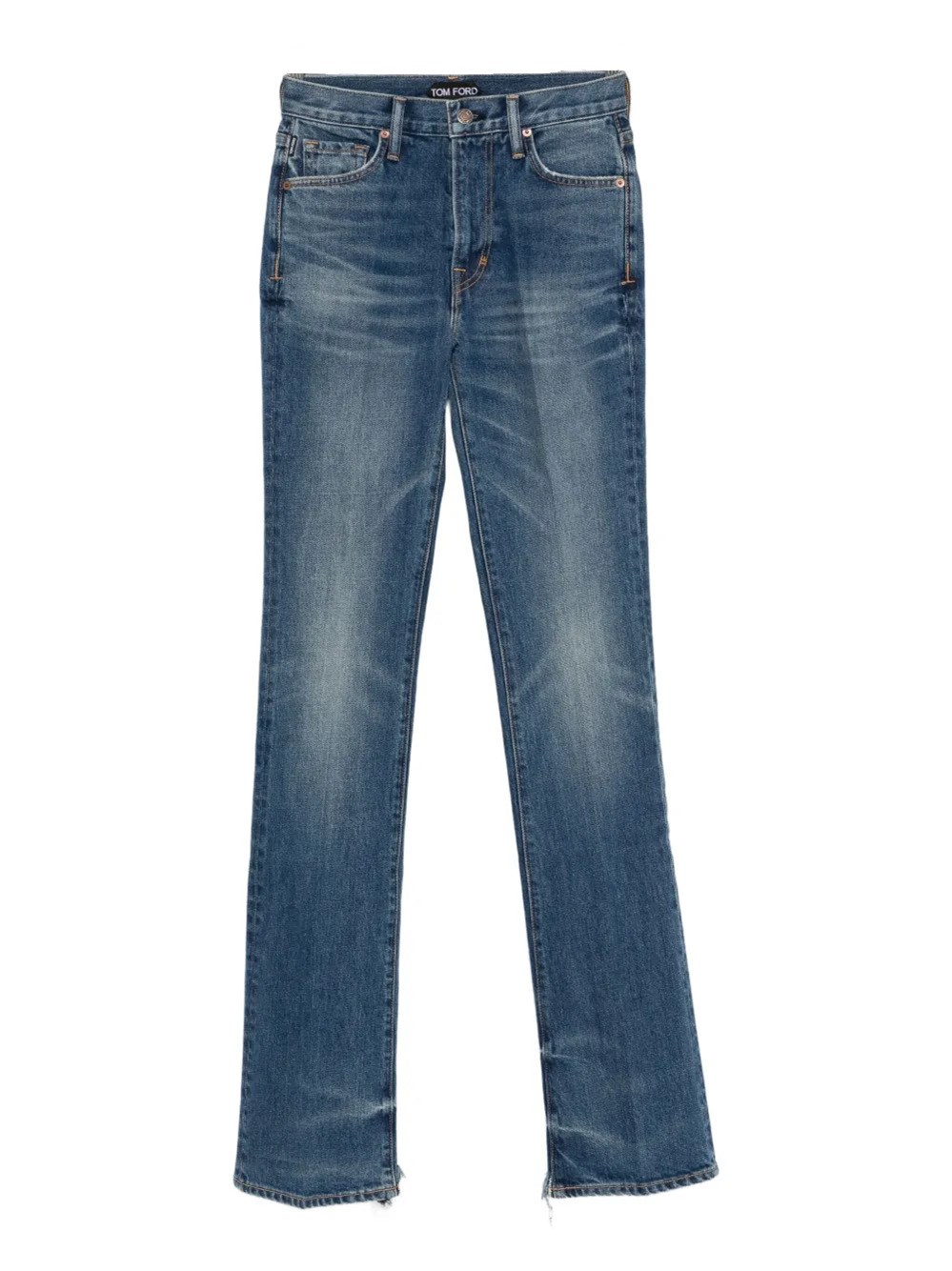 Tom Ford Flare Fit Denim Trousers With Belt Loops In Blue