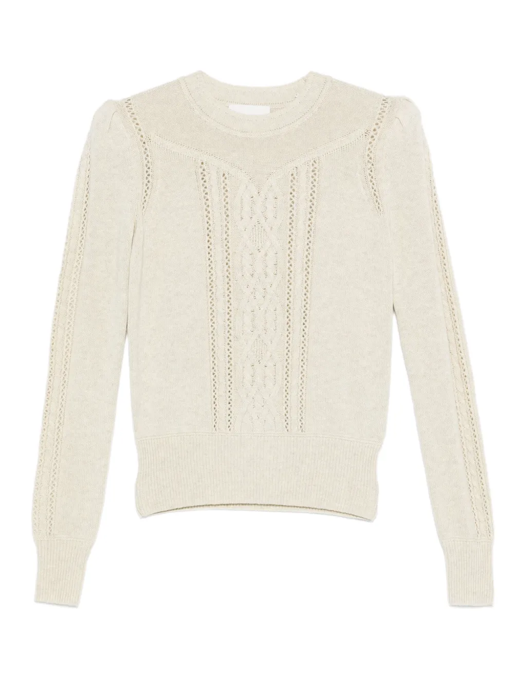 Isabel Marant Textured Cable Knit Long Sleeve Sweater In Neutral