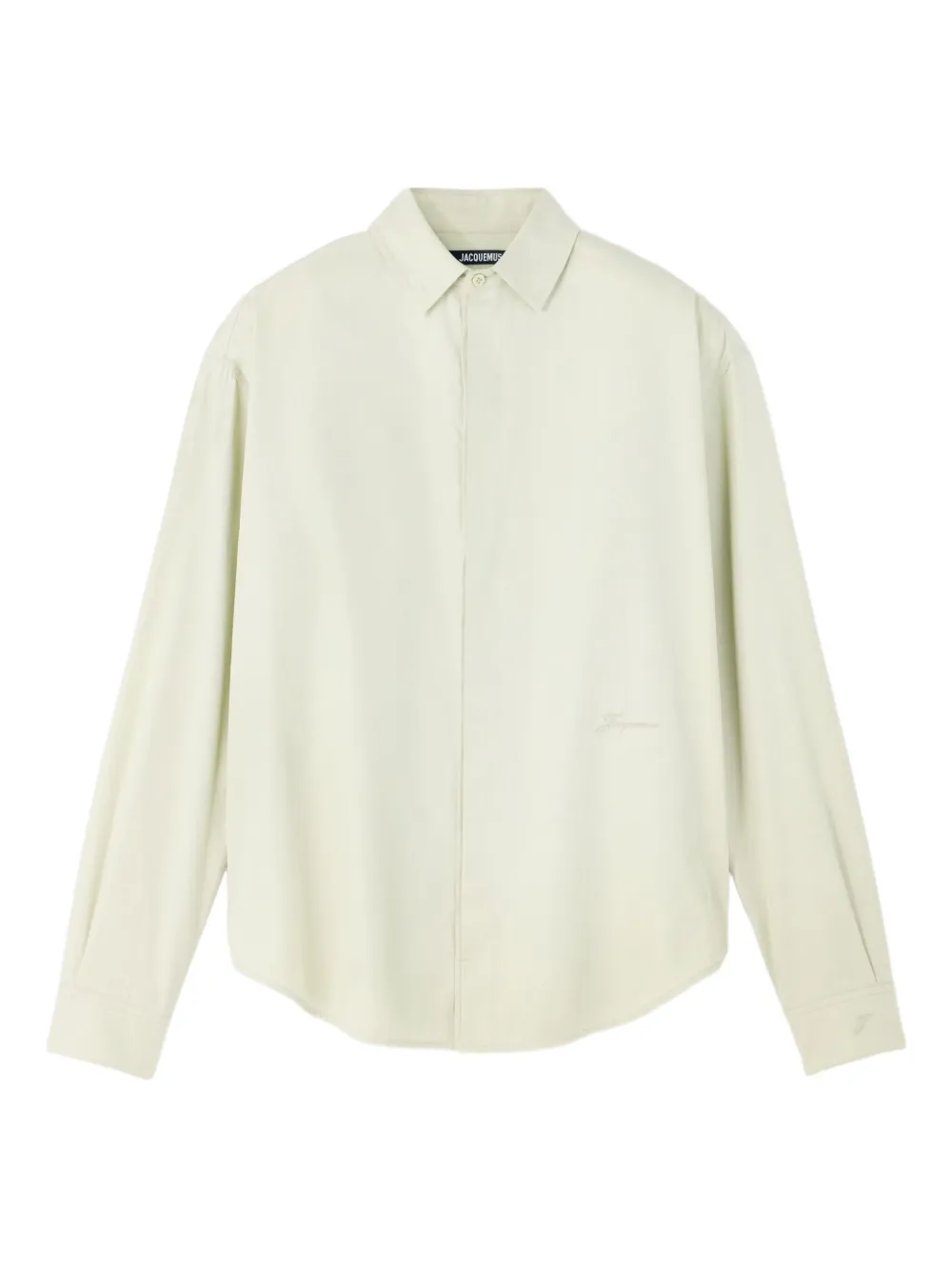 Jacquemus Simon Green Shirt With Logo Lettering On The Front In Cotton Man In Green