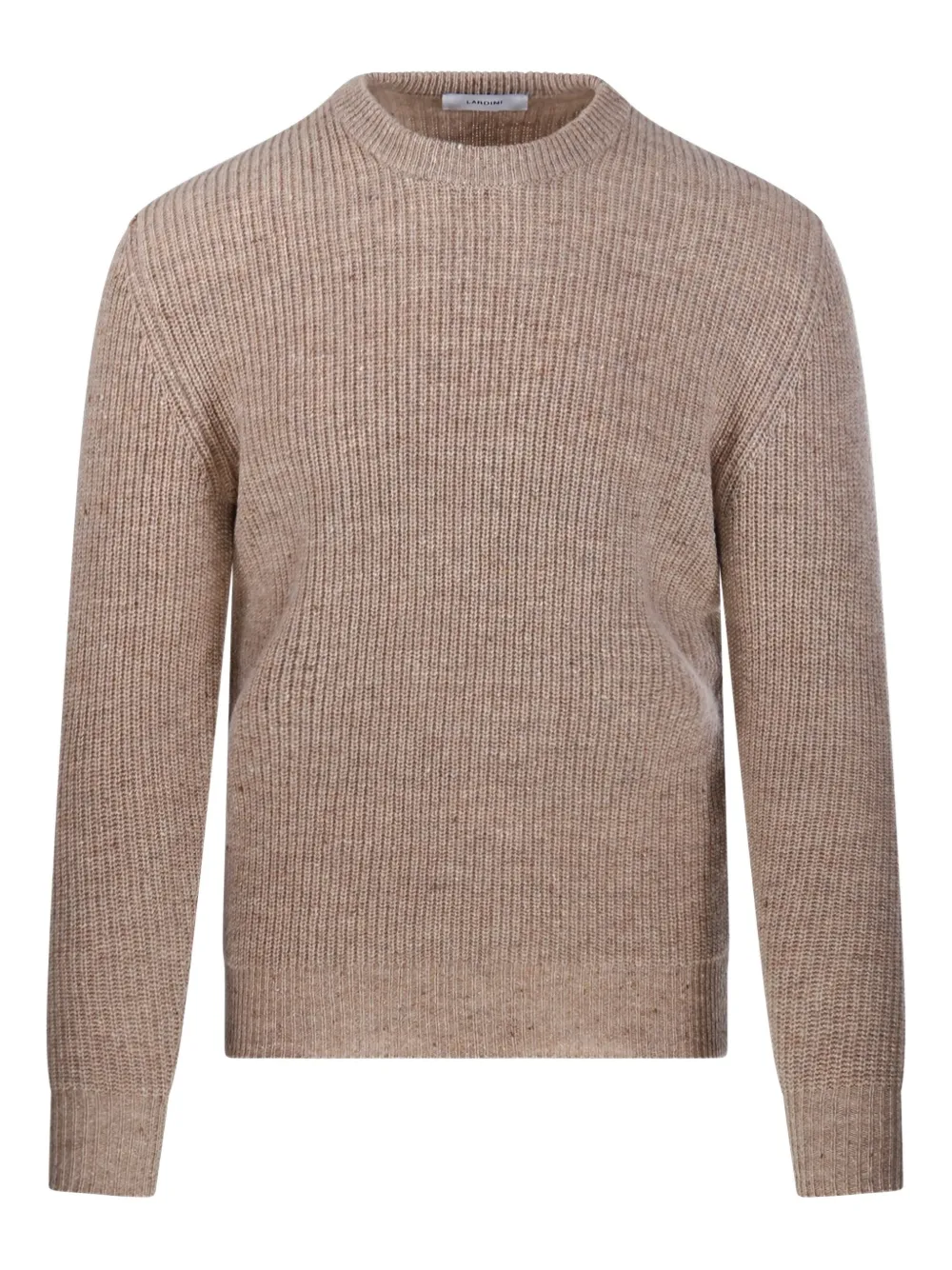 Lardini Ribbed-knit Wool Sweater In Brown