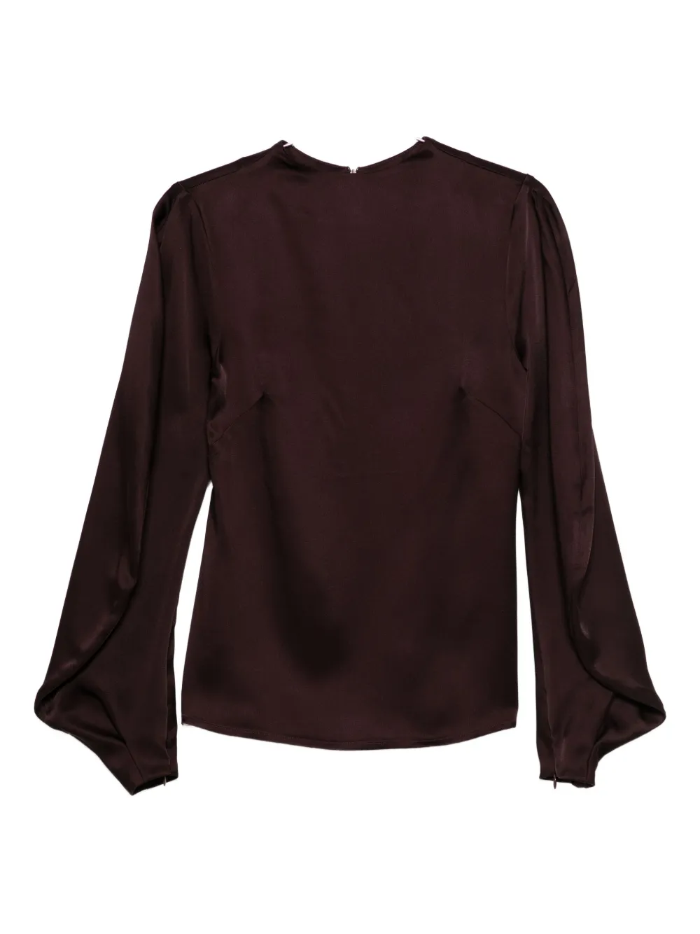 Raquel Diniz Satin Blouse With Flared Cuffs And Puff Sleeves In Multi