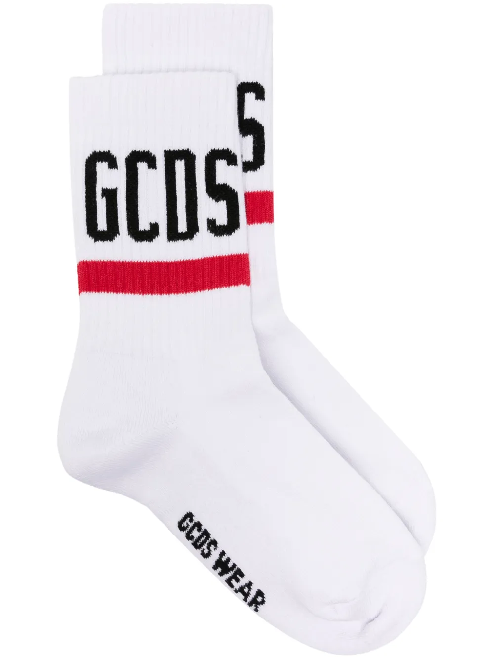 Gcds Crew Neck Socks With Intarsia Logo In Multi