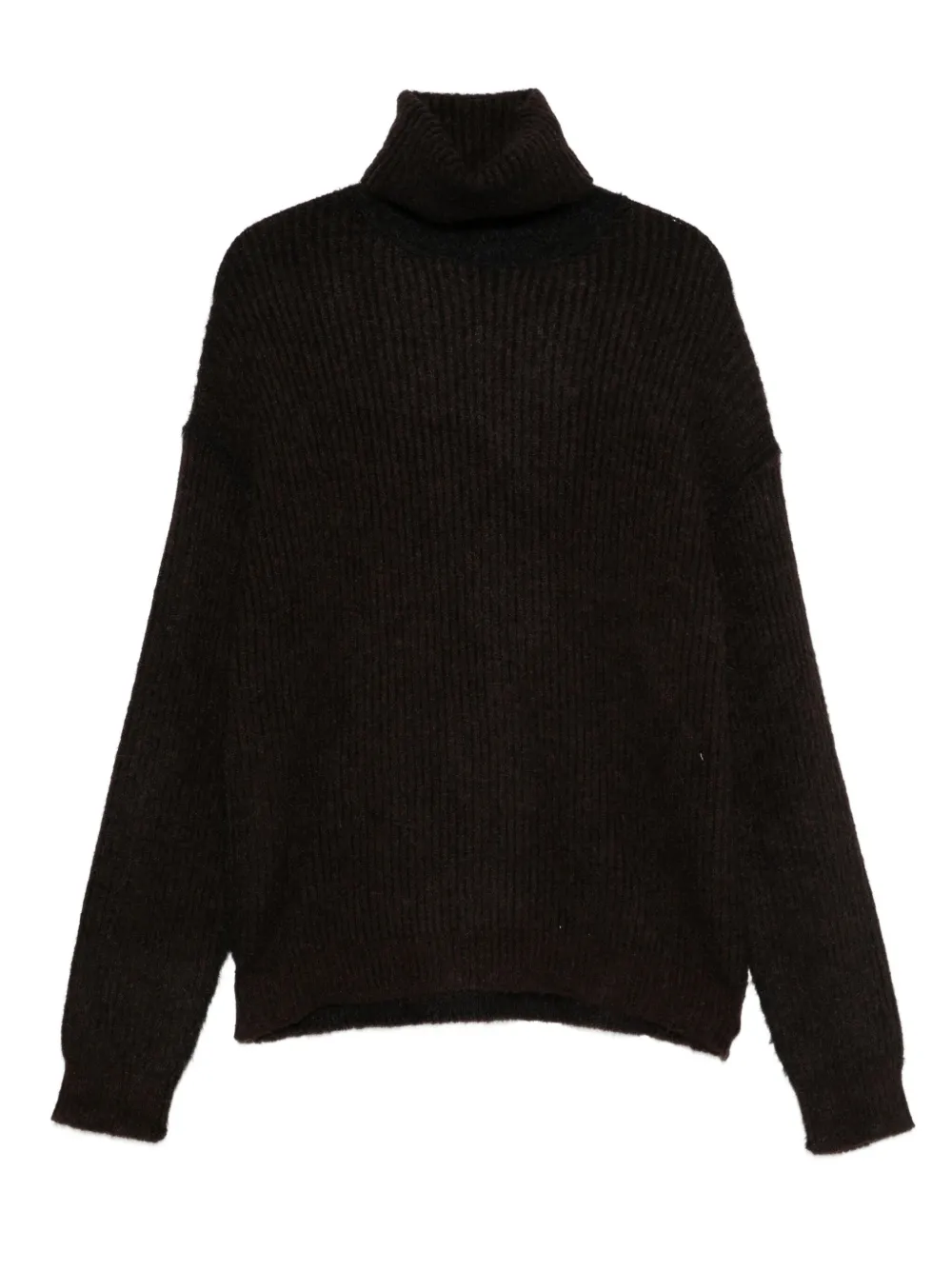 Uma Wang Turtleneck Fluffy Sweater In Brown