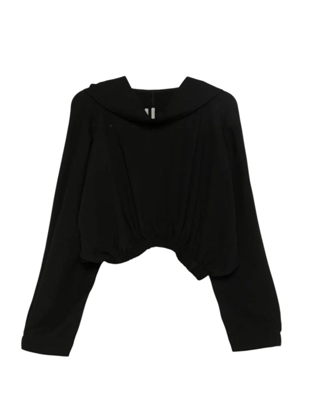 Rick Owens Long Sleeve Cropped Hoodie In Black