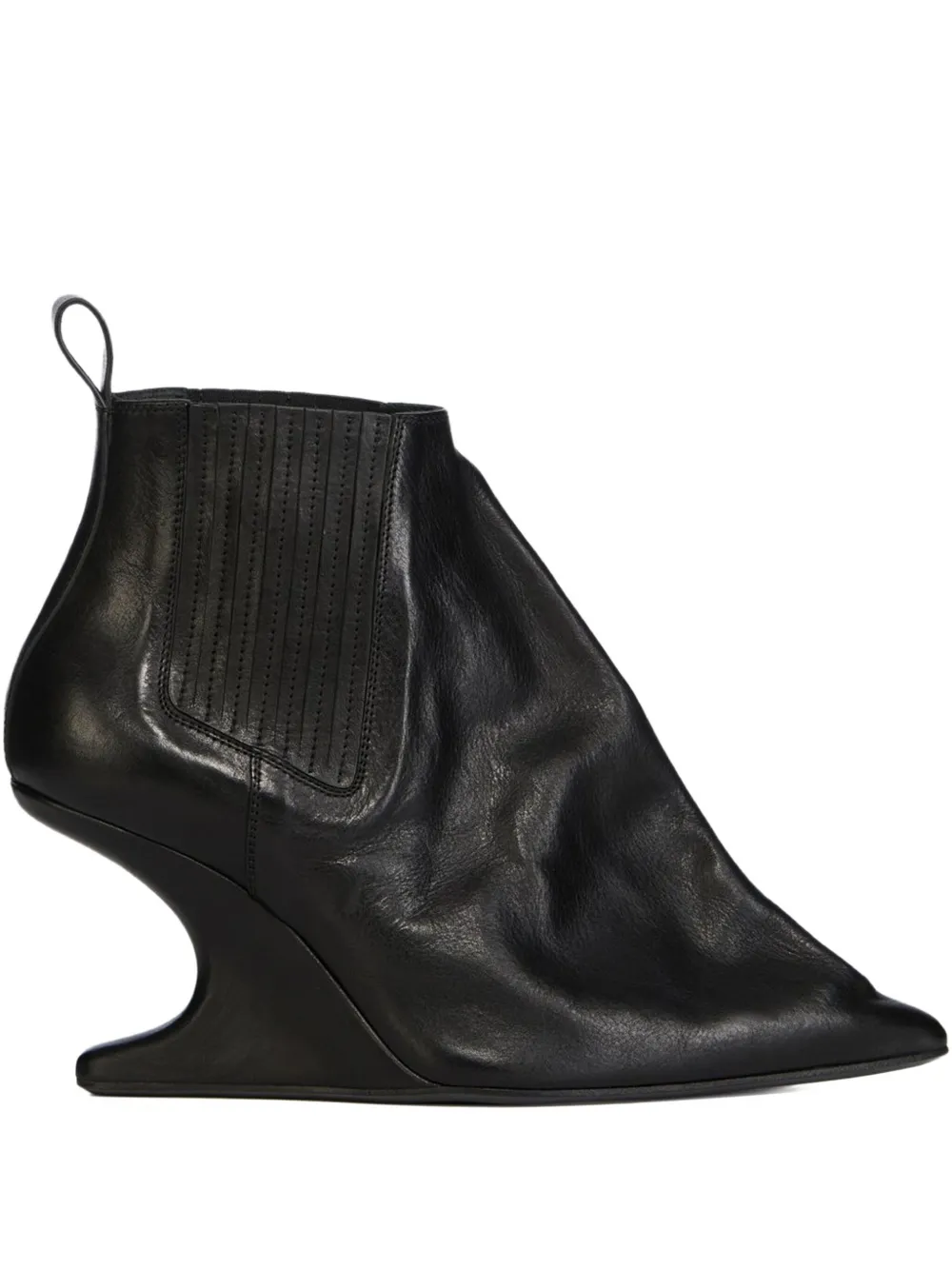 Rick Owens Taco 80 Leather Ankle Boots In Black