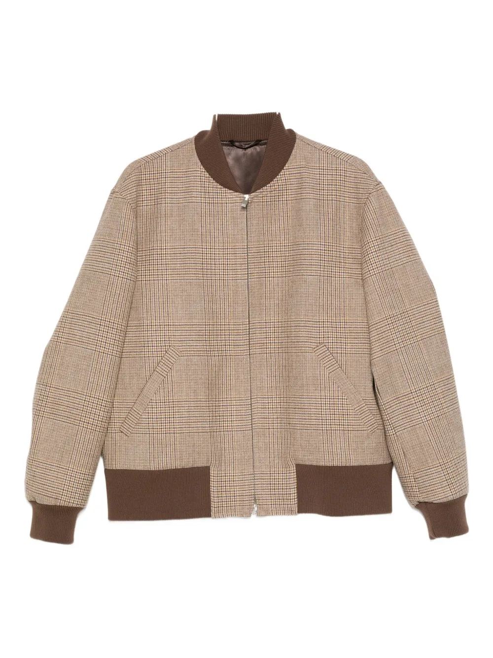 Lardini Virgin-wool Bomber Jacket In Brown