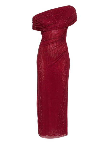 burgundy self portrait dress Self-portrait Satin Flower Midi Dress