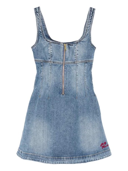 white christmas dresses Cheyenne Scallop Denim Mini Dress / Indigo Blue | Meshki main image 0