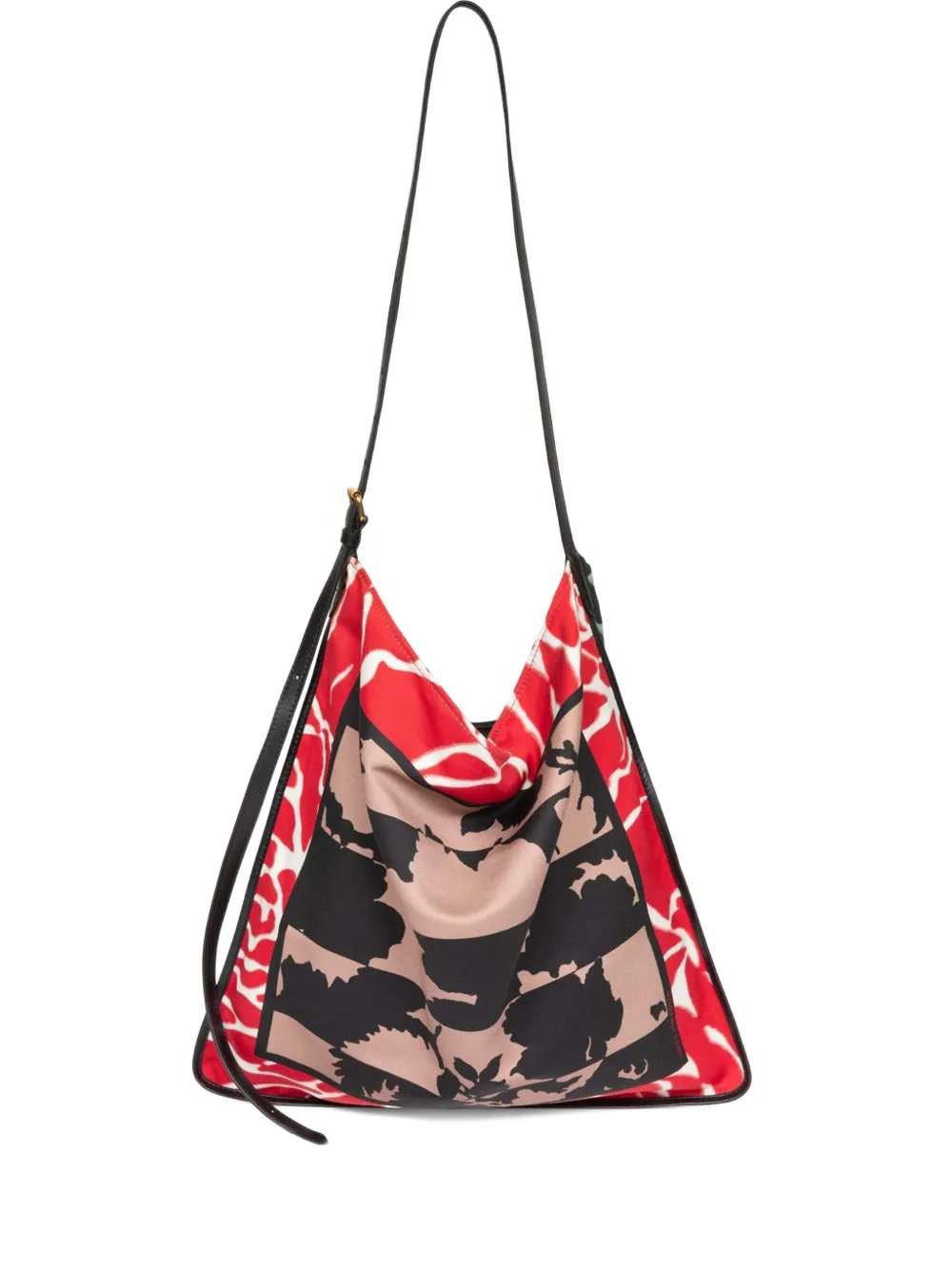 Dries Van Noten Large Shoulder Bag With Graphic Print In Red