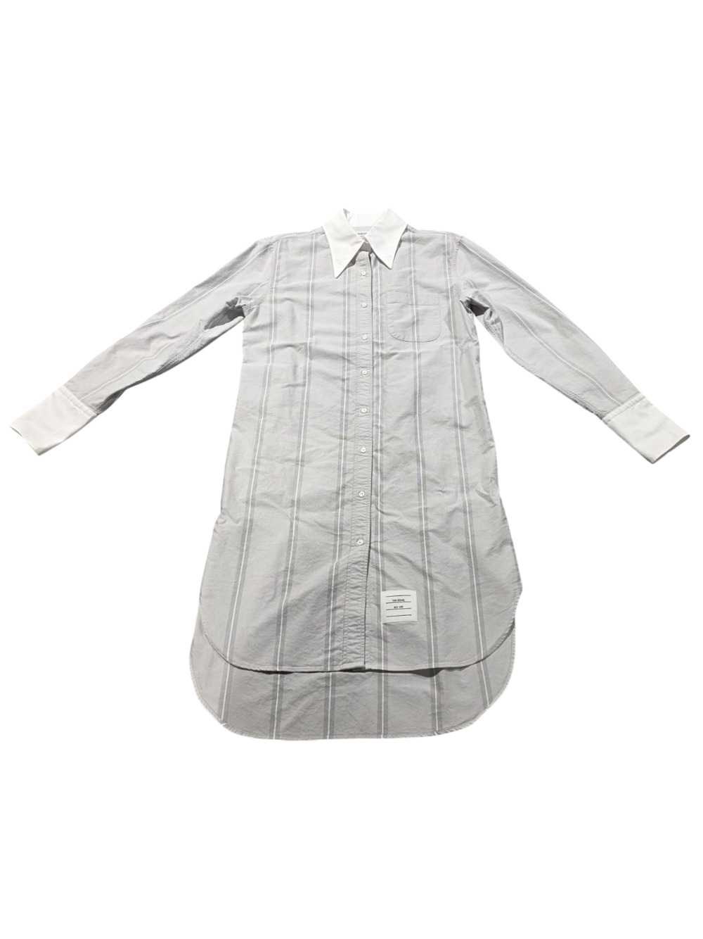 Thom Browne Striped Mini Dress In Gray