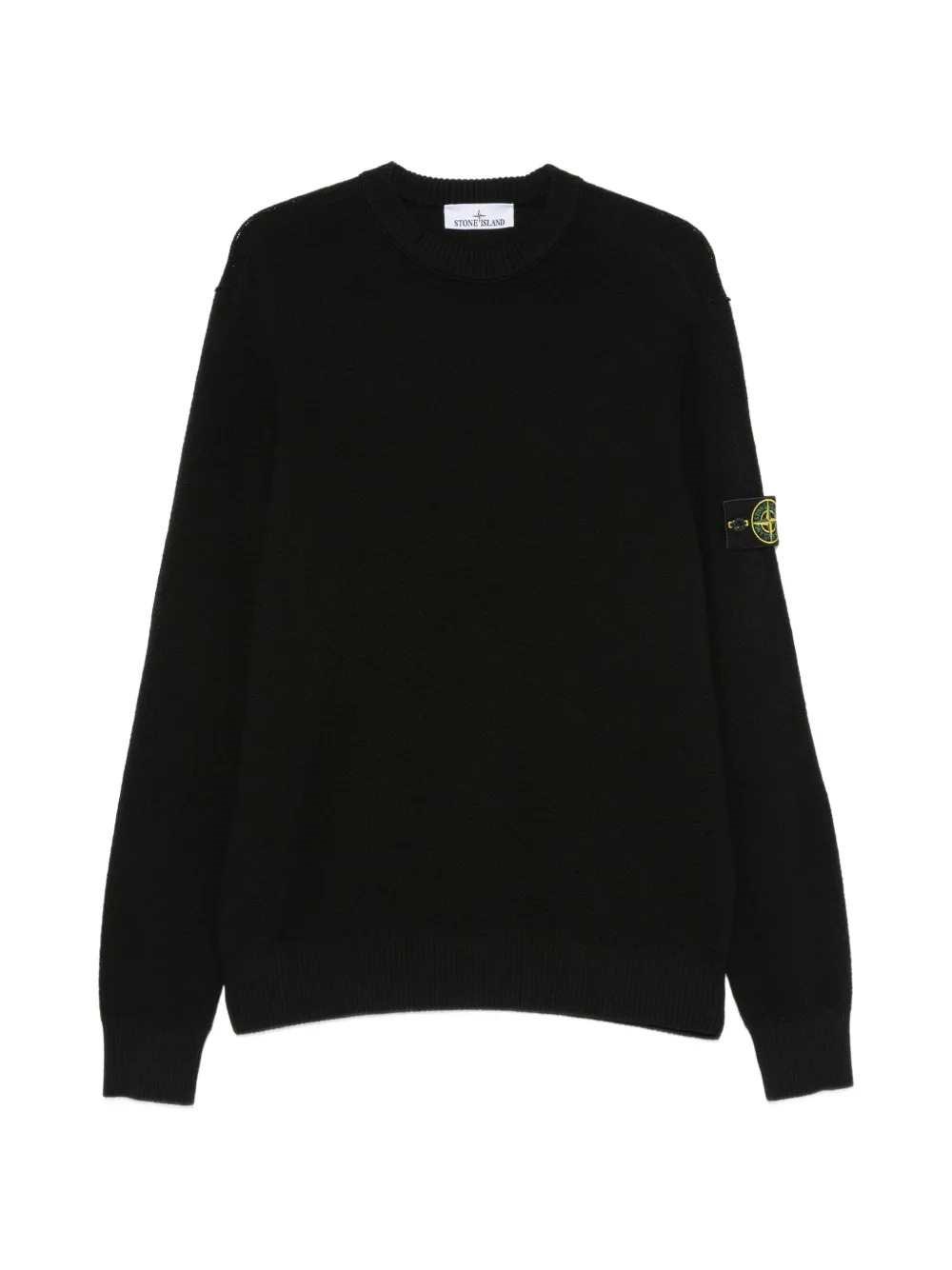 STONE ISLAND Maglione Con Bordo A Coste E Patch Logo