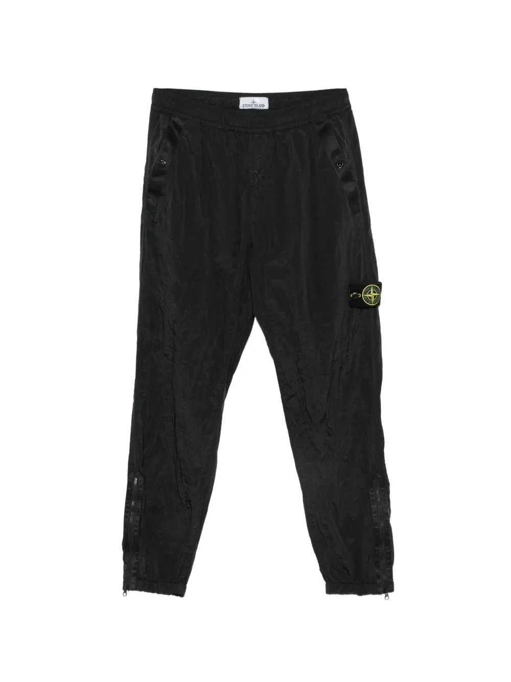 STONE ISLAND Pantaloni Della Tuta Stropicciati Con Patch Logo