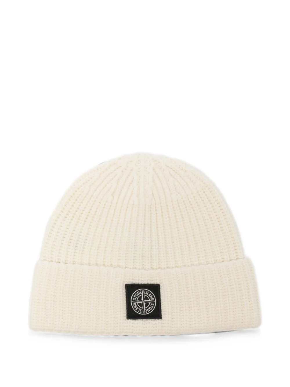 STONE ISLAND Berretto A Coste Con Patch Logo